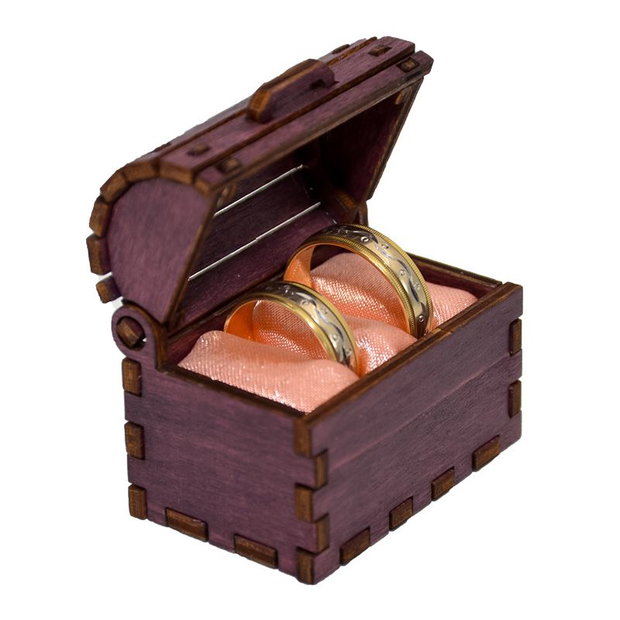 Cutie cufaras mov, Piksel, cutie pentru inel logodna - verighete nunta personalizat