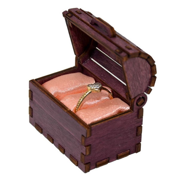 Cutie cufaras mov, Piksel, cutie pentru inel logodna - verighete nunta personalizat