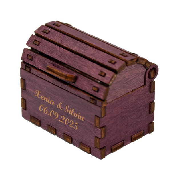 Cutie cufaras mov, Piksel, cutie pentru inel logodna - verighete nunta personalizat