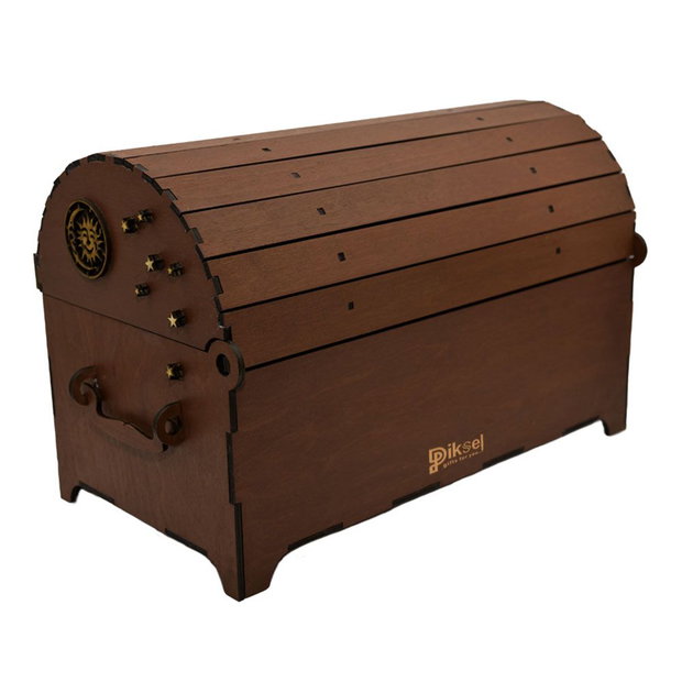 Cufar din lemn, Piksel, Maro, pentru Trusou Botez, 35x18x23 cm, lucrat manual