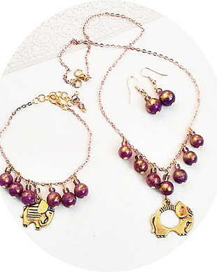 set oriental cu jad violet