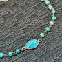 Bratara argint opal de foc Paraiba albastru lant conector argint minimalista boho chic trendy cadou - Transport gratuit