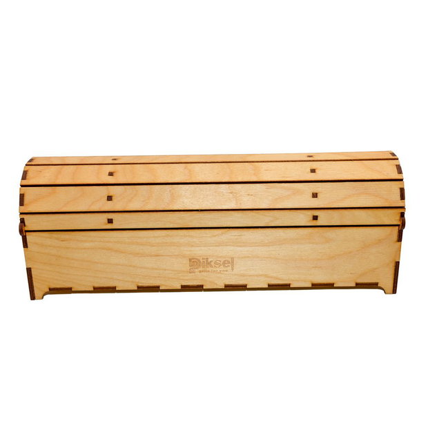 Cutie din lemn personalizata, pentru sticla de vin, cufar Handmade Piksel, natur