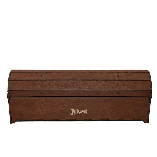 Cutie din lemn personalizata, pentru sticla de vin, cufar Handmade Piksel, maro