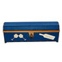 Cutie din lemn personalizata, pentru sticla de vin, cufar Handmade Piksel, albastru
