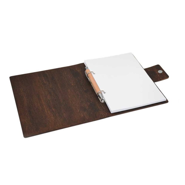 Agenda A5 din lemn personalizata, Wenge, Piksel, Absolvire, Profesori, Invatatori, 100 pagini si pix din lemn inclus