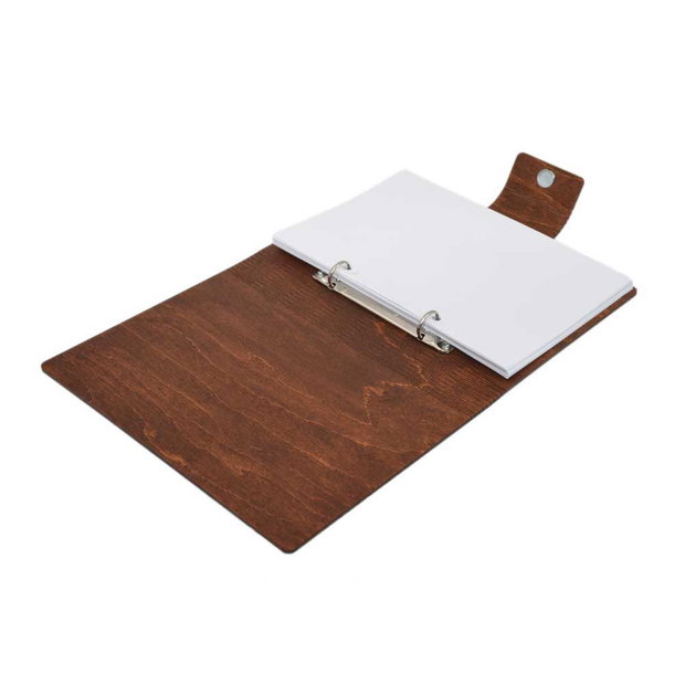 Agenda A5 din lemn personalizata, Maro, Piksel, Absolvire, Profesori, Invatatori, 100 pagini si pix din lemn inclus