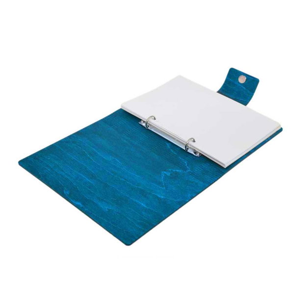 Agenda A5 din lemn personalizata, Albastra, Piksel, Absolvire, Profesori, Invatatori, 100 pagini si pix din lemn inclus