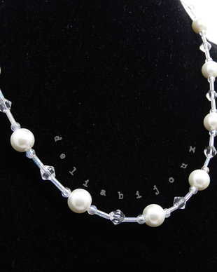 Colier handmade -margele nisip, perle de sticla (cod1206)