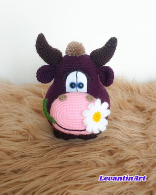 Taurasul fericit - Zodia Taur figurina/animale/jucarie crosetata, handmade. LA COMANDA