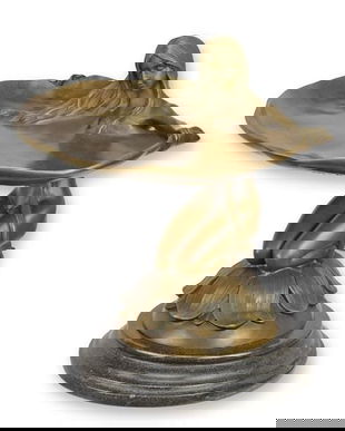 Platou Art Nouveau din bronz pentru carduri