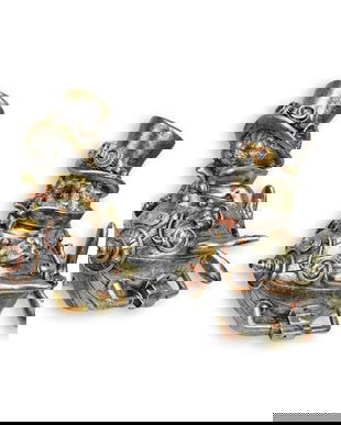 Bufnita si pisica-statuete steampunk din rasini