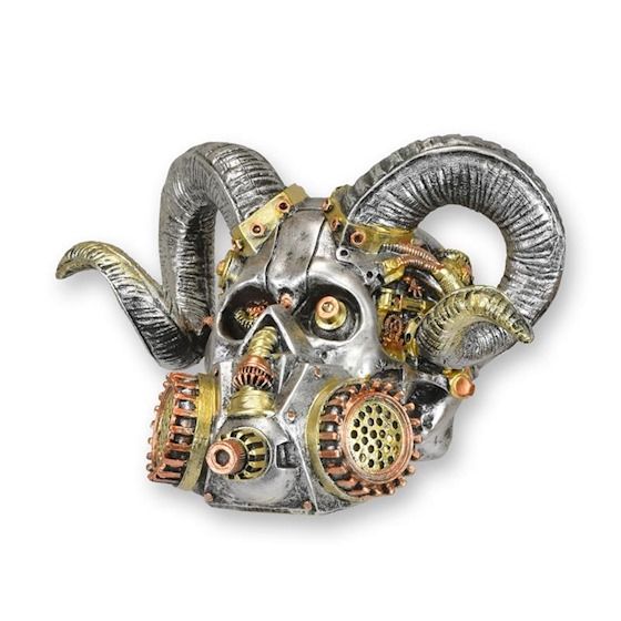 Craniu berbec-statueta steampunk din rasini