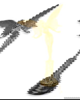 Zana-statueta din bronz cu un soclu din marmura