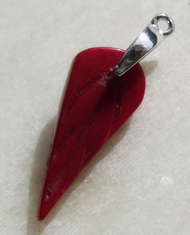 Agatatoare brioleta / pandant din argint .925 rodiat aprox 2.5x7x11 mm (cu anoul)