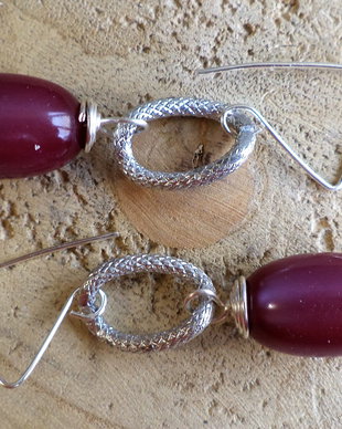 Cercei handmade cu margele ochi de pisica
