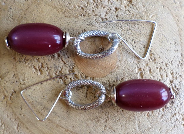 Cercei handmade cu margele ochi de pisica