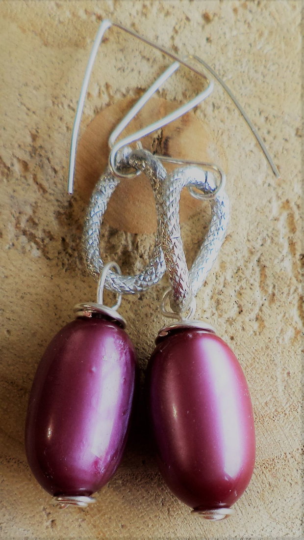 Cercei handmade cu margele ochi de pisica