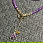 Colier argint ametist charm 2 tonuri argint vermeil inchidere frontala minimalist boho chic trendy - Transport gratuit