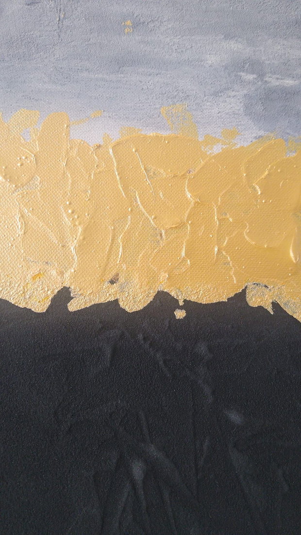 Tablou "Golden Divide" pictat manual pe canvas, acrilic