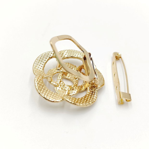 Inel de esarfa/ brosa, design floare cu strasuri, 4429