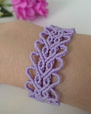 Brățară micromacrame lila