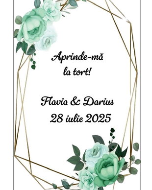 Eticheta artificii tort/ Artificii tort cu eticheta personalizata