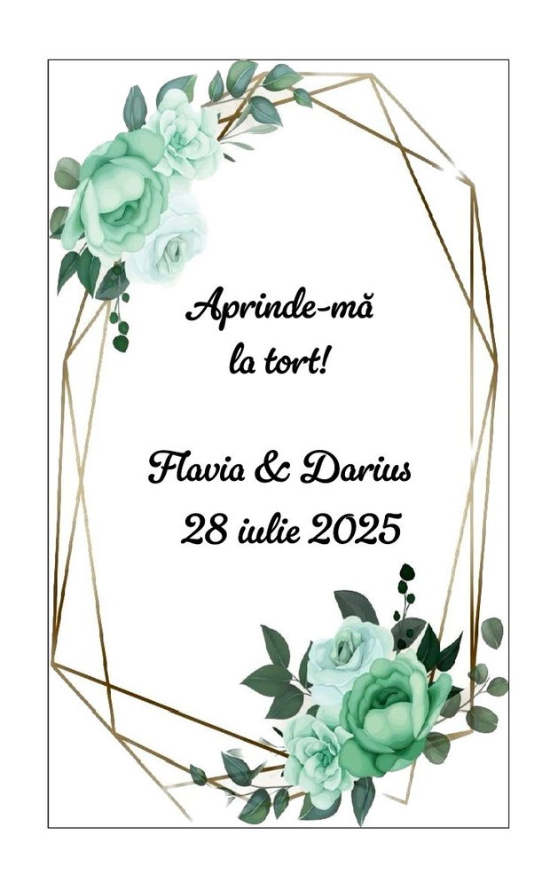 Eticheta artificii tort/ Artificii tort cu eticheta personalizata