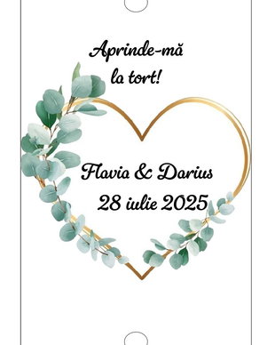 Eticheta artificii tort/ Artificii tort cu eticheta personalizata