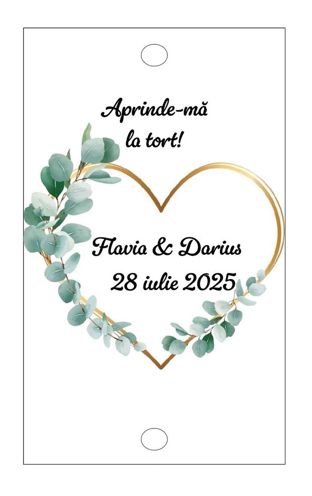Eticheta artificii tort/ Artificii tort cu eticheta personalizata