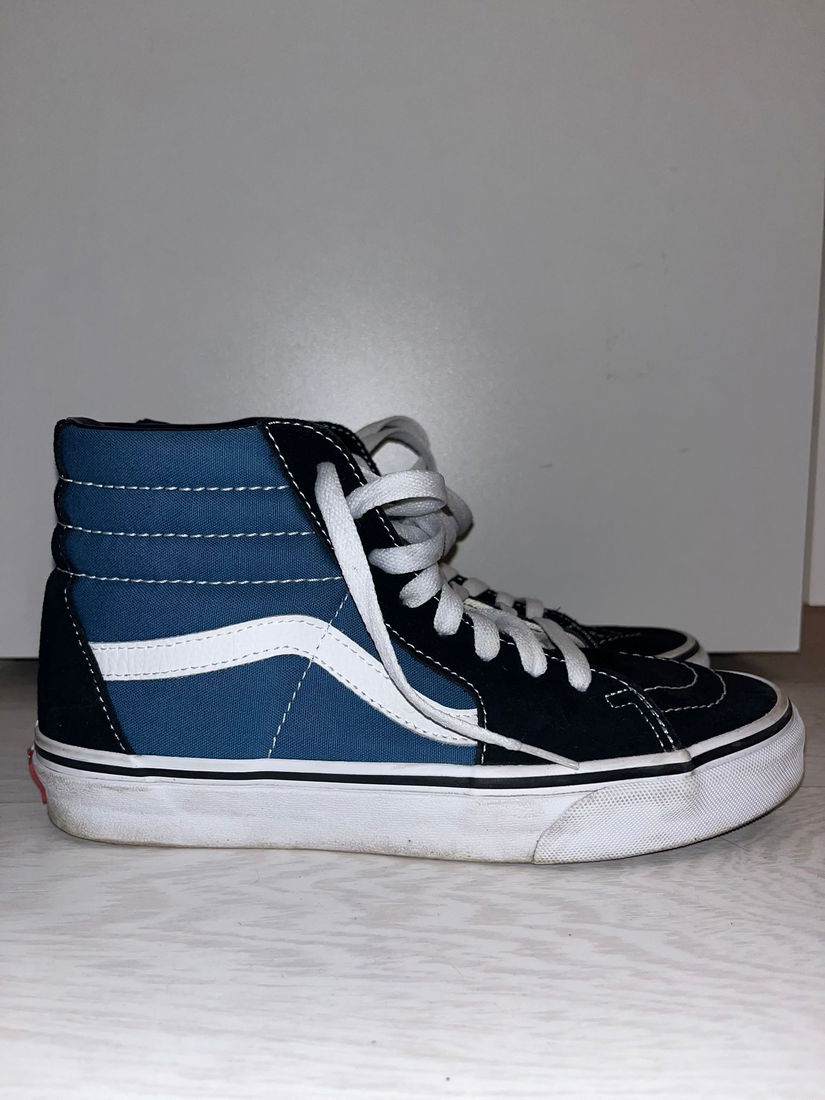 Old Skool Blue and Black High Top Vans