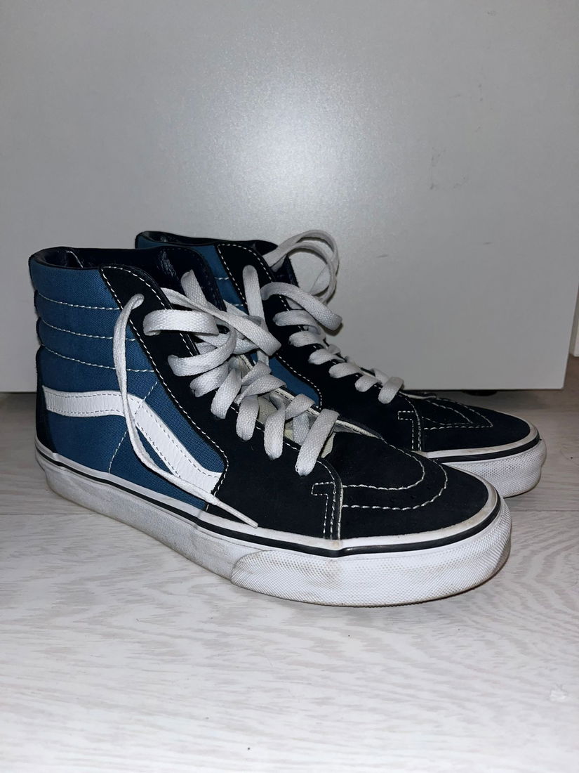 Old Skool Blue and Black High Top Vans