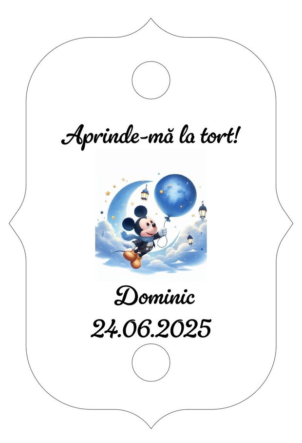 Eticheta artificii tort botez/Onomastica/ Artificii tort cu eticheta personalizata