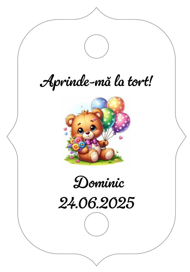 Eticheta artificii tort botez/Onomastica/ Artificii tort cu eticheta personalizata
