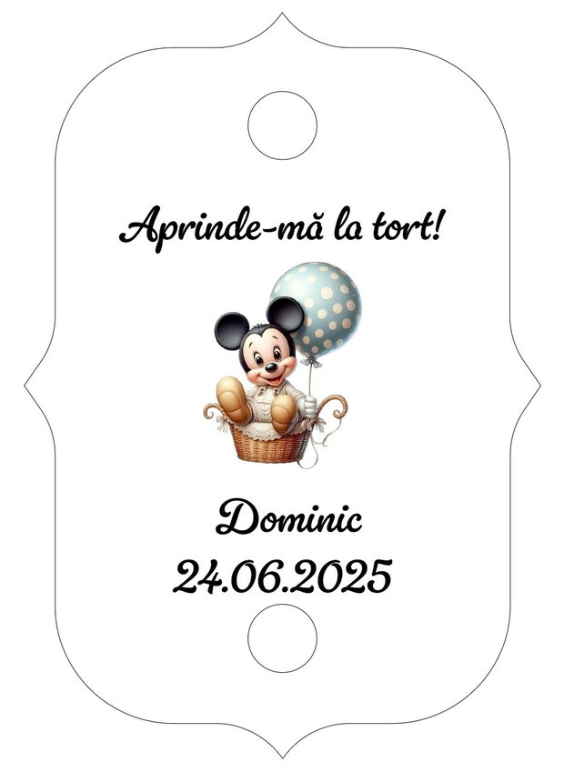 Eticheta artificii tort botez/Onomastica/ Artificii tort cu eticheta personalizata