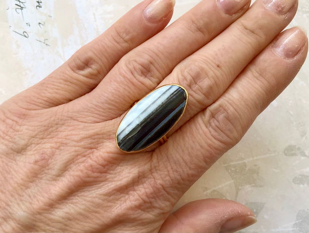 Inel alama aurita & opal blue african