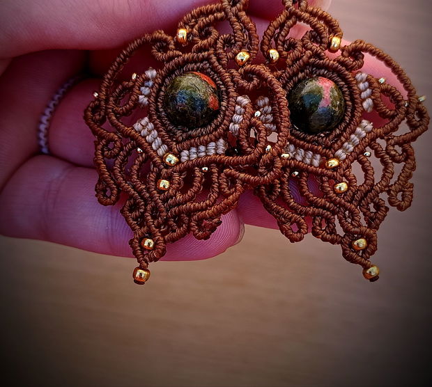 Cercei Micromacrame cu cristale Unakit
