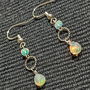 Cercei argint opal de foc etiopian alb minimalisti boho chic trendy cadou - Transport gratuit