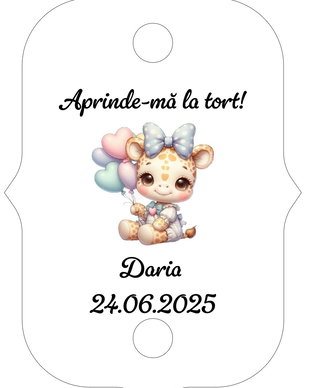 Eticheta artificii tort botez/Onomastica/ Artificii tort cu eticheta personalizata