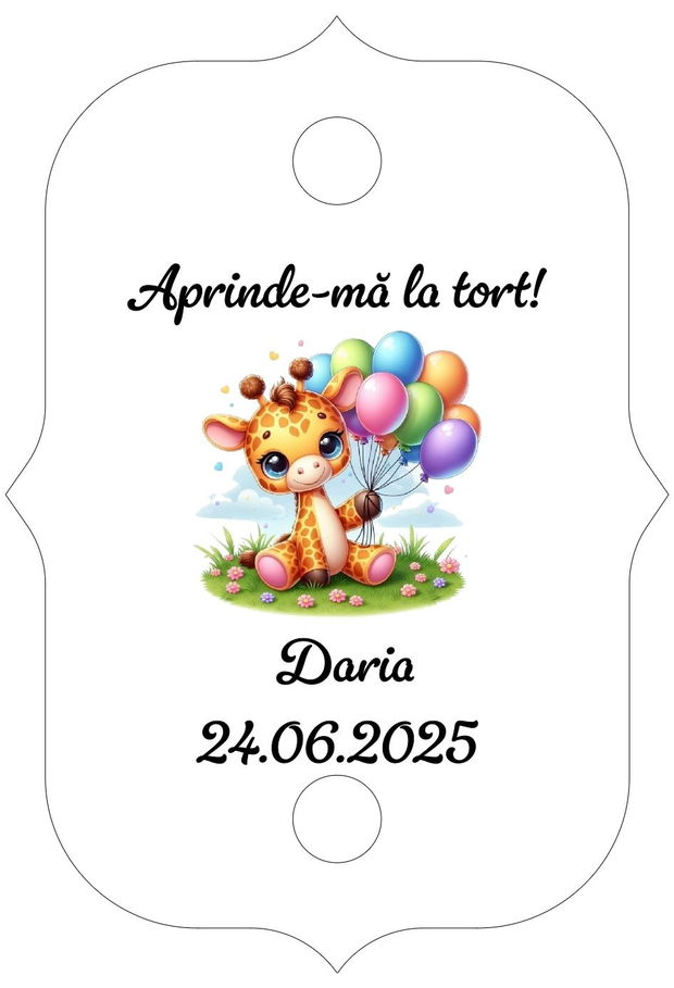 Eticheta artificii tort botez/Onomastica/ Artificii tort cu eticheta personalizata
