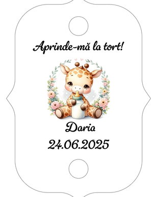 Eticheta artificii tort botez/Onomastica/ Artificii tort cu eticheta personalizata