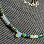Colier argint opal de foc etiopian alb negru fatetat picatura piatra lunii neagra minimalist boho chic trendy cadou - Transport gratuit