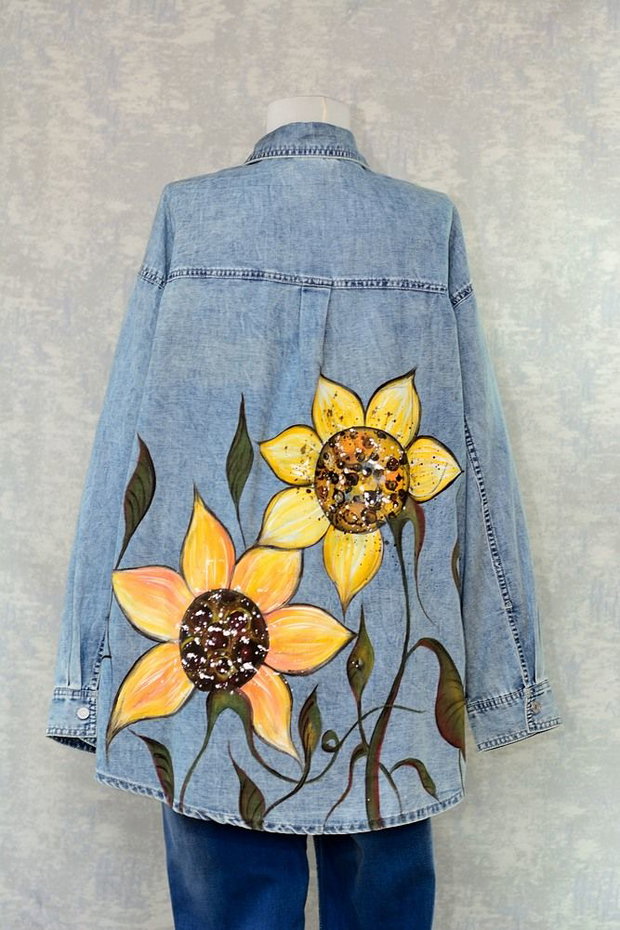 Camasa denim, pictata