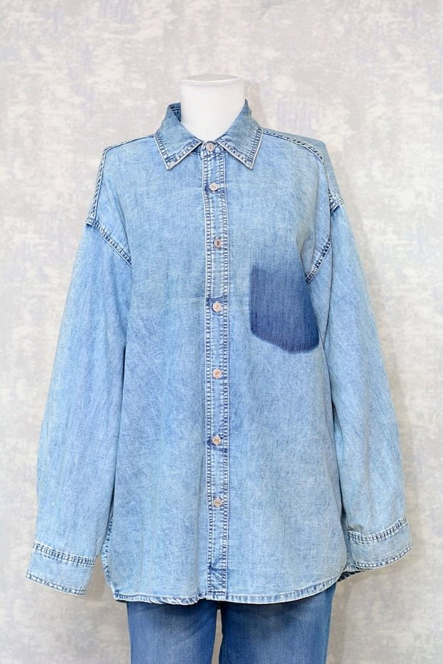 Camasa denim, pictata