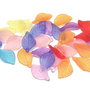 Margele din acril, frosted, frunza, 18x11 mm, mixte