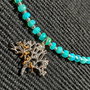 Colier argint opal de foc Paraiba fatetat charm copacul vietii 2 tonuri pasari argint vermeil lant argint minimalist boho chic trendy cadou - Transport gratuit