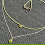 Colier argint peridot briolete lant argint minimalist boho chic trendy cadou - Transport gratuit