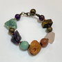 BRĂȚARĂ ~ASIMETRIC STONES~ ametist,cuart roz,ochi de tigru,aventurin,agate,bronz