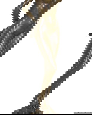 Femeie nud-statueta Art Nouveau din bronz