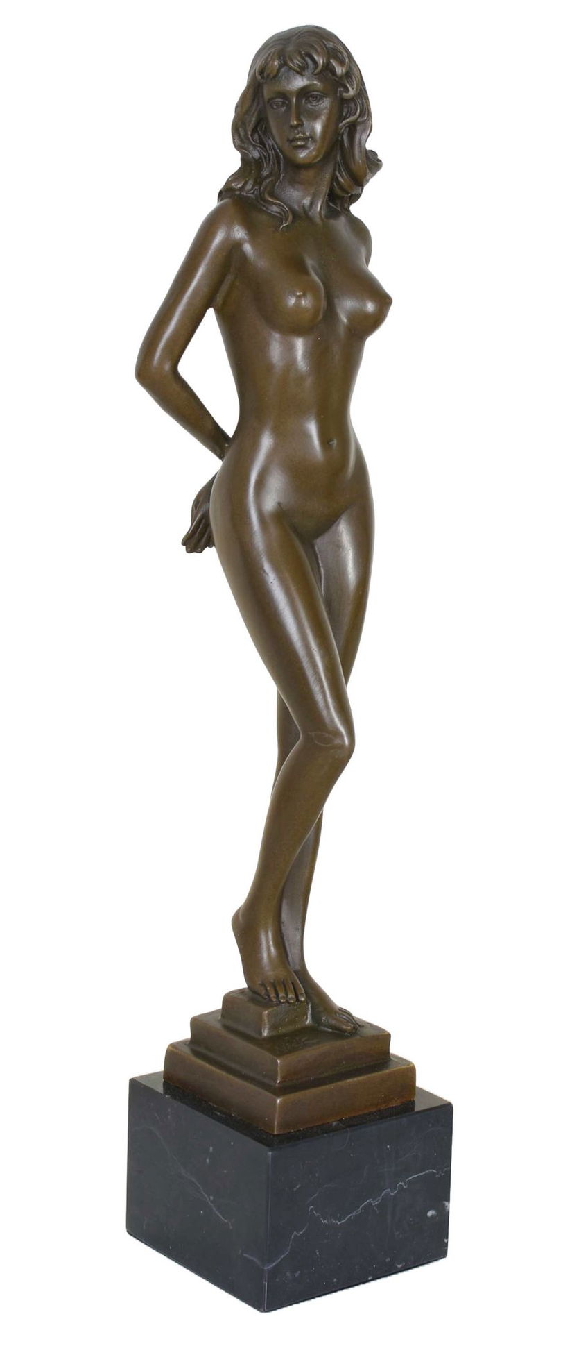 Femeie nud-statueta Art Nouveau din bronz